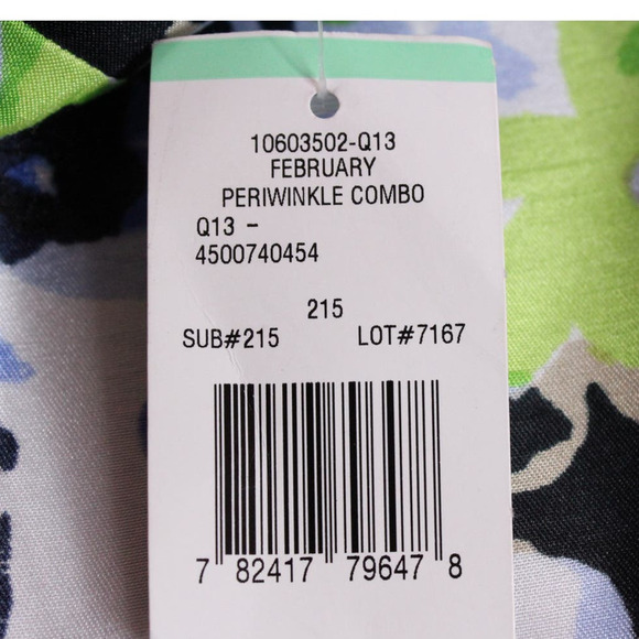 Floral V-neck Dress by Evan Picone White, Periwinkle, Blue, and Green Size 8 - Picture 15 of 15